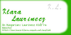 klara laurinecz business card
